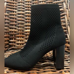 Charles By Charles David black mesh banker bootie heels shoe size 8.5.